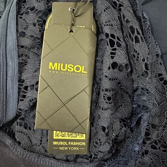 NWT Miusol Women's Casual Deep- V Neck Sleeveless Lace Maxi Dress sz L - Picture 4 of 13